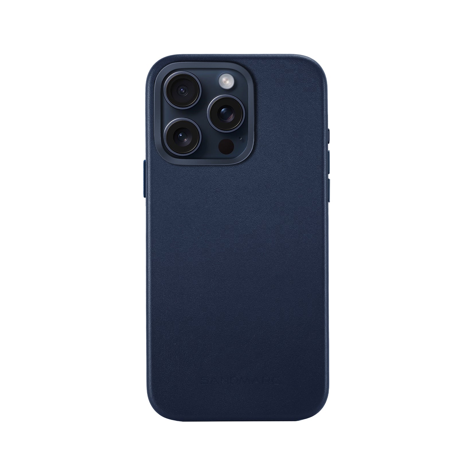 iPhone 16 Pro Minimal Leather Case | Navy (works with MagSafe) - SANDMARC