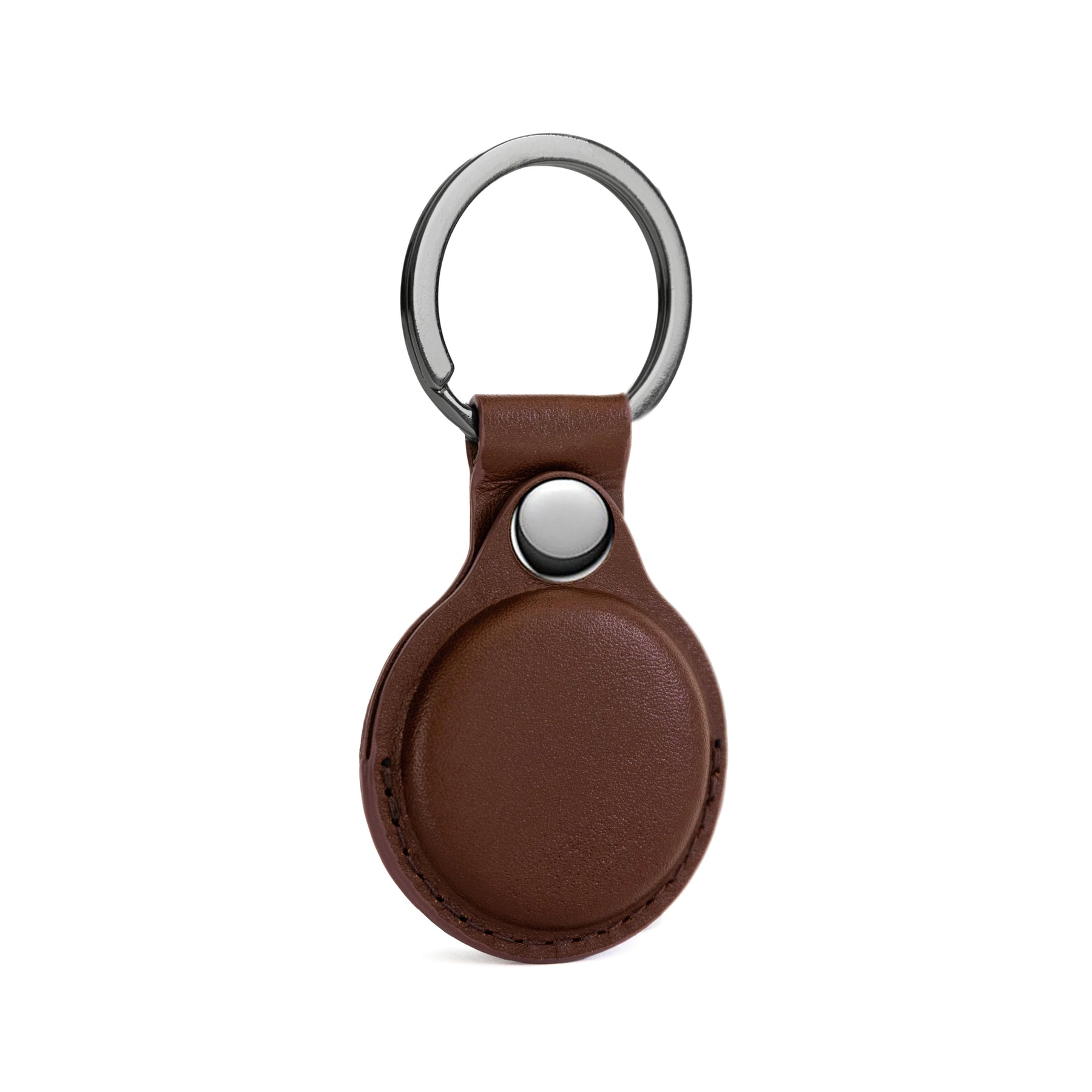 Leather AirTag Keychain | Cinnamon Brown